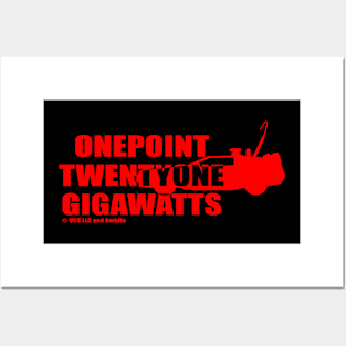 One Point Twenty One Gigawatts (red) Posters and Art